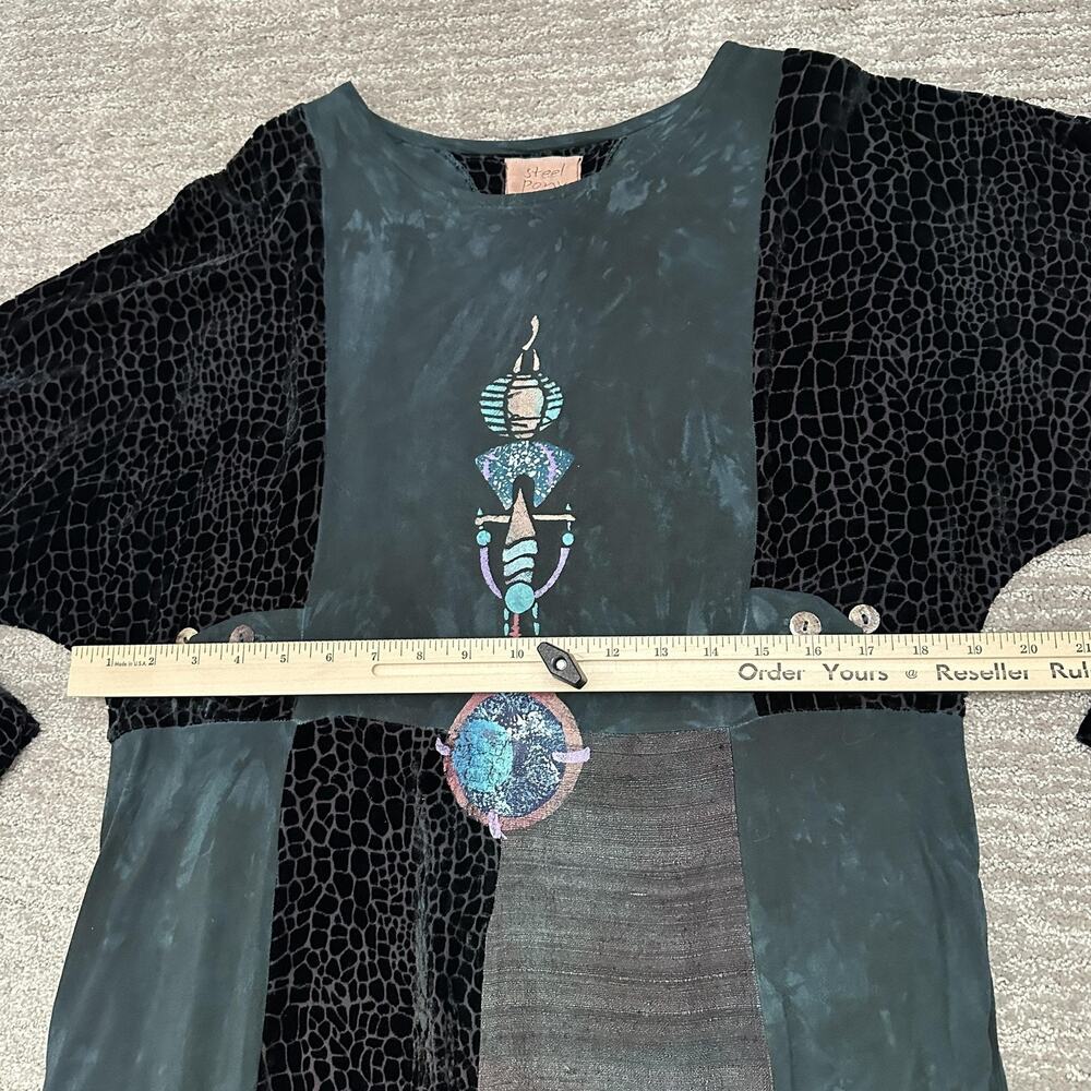 Steel Pony Dress Womens XL Patchwork Velvet Maxi Boho Horse Southwestern Art - Picture 10 of 11